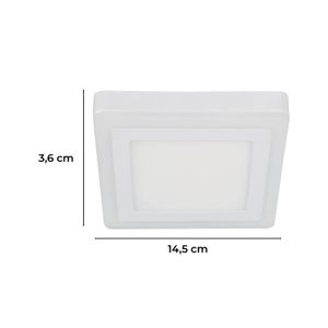 Panel LED SOBREP CUAD 1Potencia de 6 Watts 3K Luz amarilla - LUMICENTRO