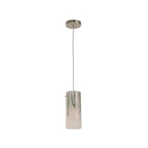 Lámpara colgante moderna con base redonda satinada, vidrio tubular. 1 luz boquilla E27 - LUMICENTRO