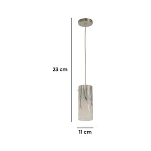 Lámpara colgante moderna con base redonda satinada, vidrio tubular. 1 luz boquilla E27 - LUMICENTRO