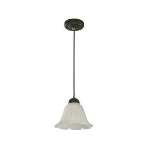 Lámpara colgante con base negra, vidrio tipo campana. 1 luz boquilla E27. - LUMICENTRO