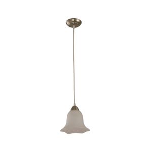 Lámpara colgante con base satinada y vidrio tipo campana; pack x 1 luz para boquilla E27. - LUMICENTRO