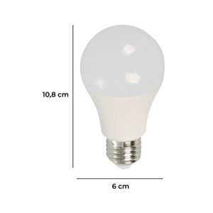 Foco LED A60 9 Watts. 6500 k Ahorro de energía en un 85%, para boquilla E27. - LUMICENTRO