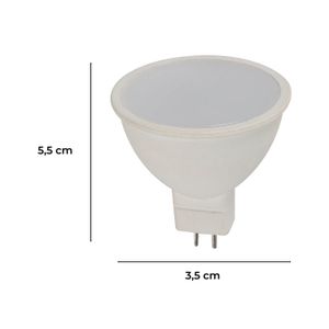 Dicroico LED de 5 Watts de luz calida con base MR16 100 - 240 V - LUMICENTRO