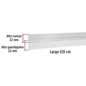 Guardapolvo fijo de 120 cm, aluminio - HERMEX