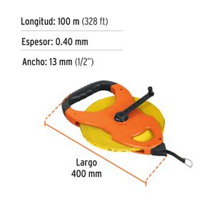 Cinta métrica de 100m tipo cruceta - TRUPER