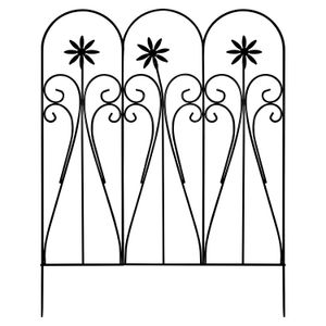 Cerca metálica de 31" x 24", con diseño de flor para jardín. - K HOME