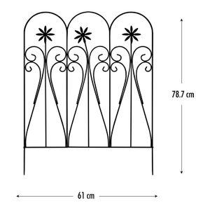 Cerca metálica de 31" x 24", con diseño de flor para jardín. - K HOME
