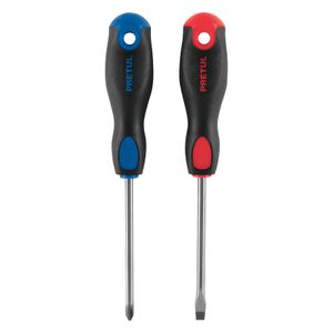 Juego de 2 desarmadores de 1/4" x 4" Comfort Grip, de acero - PRETUL
