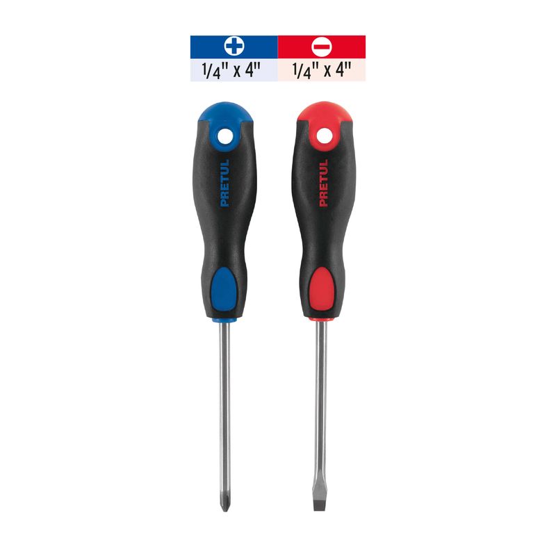 Duo-de-desarmadores-1-4--x-4--mango-Comfort-Grip