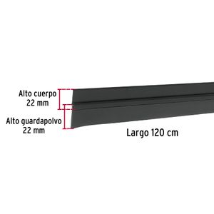 Guardapolvo fijo de 120 cm, negro - HERMEX