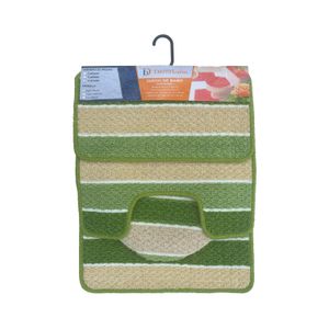 Juego de alfombrillas para baño de 4 piezas Presentación: Tonos verdes. - DECORBAÑO