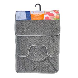 Juego de alfombrillas para baño de 4 piezas Presentación: Tejido bucle gris. - DECORBAÑO