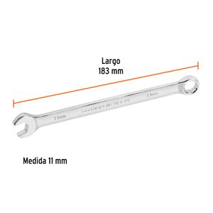 Llave mixta extralarga de acabado pulido de 11 mm. - TRUPER