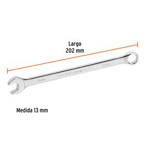 Llave mixta extralarga de acabado pulido de 13 mm. - TRUPER