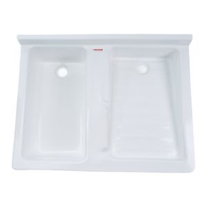 Lavarropa Dual con pozo izquierdo empotrable con flauta de 81 x 61 cm. - FIBRARV