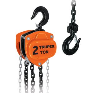Tecle de cadena con 3m de levantamiento y 2t de capacidad - TRUPER