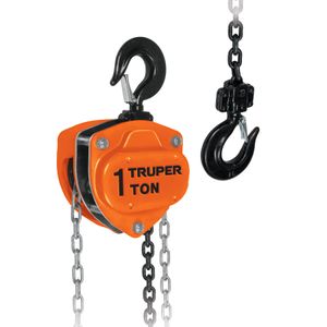 Tecle de cadena con 3m de levantamiento y 1t de capacidad - TRUPER