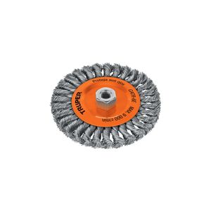 Carda circular 6" alambre trenzado, eje 5/8"-11 - TRUPER