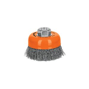 Carda copa 3" alambre ondulado fino, eje 5/8"-11 - TRUPER