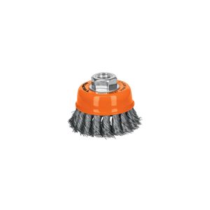 Carda copa 3" alambre trenzado fino, eje 5/8"-11 - TRUPER