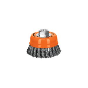 Carda copa 4" alambre trenzado fino, eje 5/8"-11 - TRUPER
