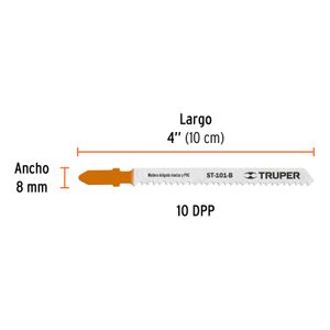 Juego de 5 sierras con zanco "T" y 10 DDP para caladora - TRUPER