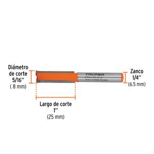 Broca para router, recta 2 filos, 5/16" - TRUPER