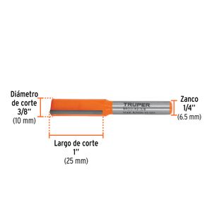 Broca para router, recta 2 filos, 3/8" - TRUPER