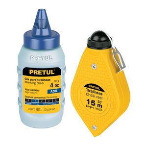 Tiza línea con tiza azul de 4oz e hilo de 15m - PRETUL