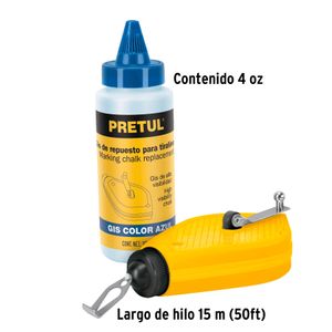 Tiza línea con tiza azul de 4oz e hilo de 15m - PRETUL