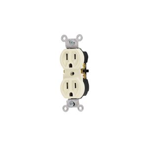Contacto dúplex, 2 polos 3 hilos, Standard, marfil - VOLTECK