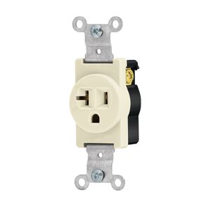 Contacto sencillo, 2 polos 3 hilos, 20 A, Standard, marfil - VOLTECK