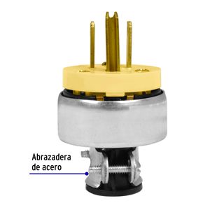 Clavija industrial blindada aterrizada, 2 polos+tierra - VOLTECK