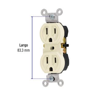 Contacto dúplex, 2 polos 3 hilos, Standard, marfil - VOLTECK