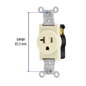 Contacto sencillo, 2 polos 3 hilos, 20 A, Standard, marfil - VOLTECK