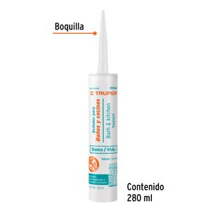 Sellador blanco para baño y cocina de 280ml. - TRUPER