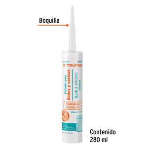 Sellador transparente de 280ml para baño y cocina. - TRUPER