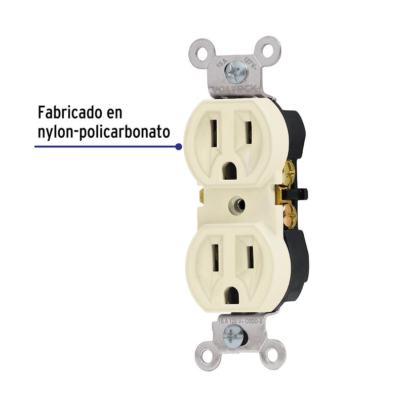 Contacto-duplex-2-polos-3-hilos-Standard-marfil