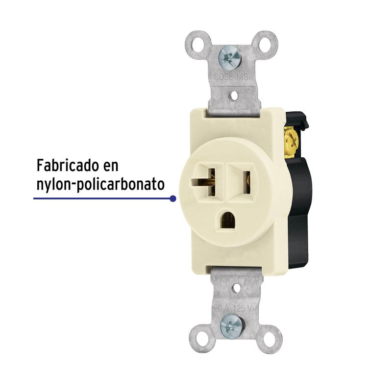 Contacto-sencillo-2-polos-3-hilos-20-A-Standard-marfil