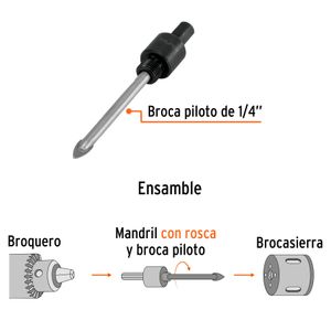 Mandril de 3/8" para broca sierra diamante - TRUPER