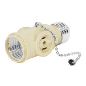 Boquilla enchufable marfil de baquelita con interruptor de cadena - VOLTECK