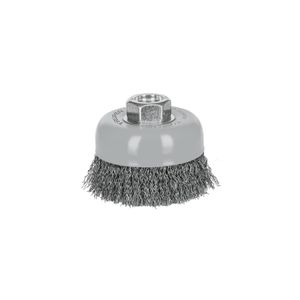 Carda copa 3" alambre ondulado fino, Multi-rosca - TRUPER
