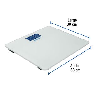 Balanza digital de vidrio templado blanco y 180kg de capacidad - FOSET