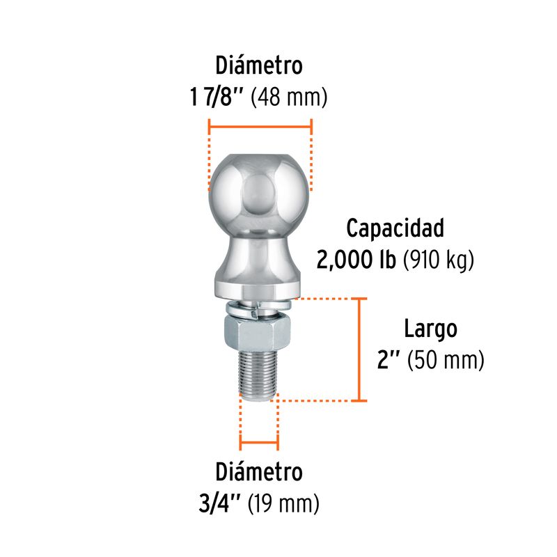 Bola-de-tiro-de-1-7-8--para-remolque-de-autos-hasta-2000LB