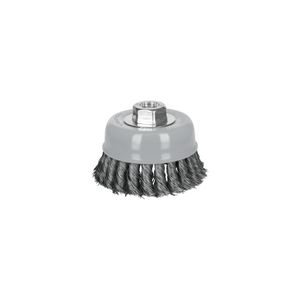 Carda copa 4" alambre trenzado fino, Multi-rosca - TRUPER