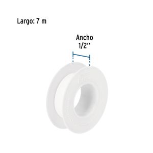 Cinta sella roscas 1/2" x 7 m, uso general Basic
- FOSET