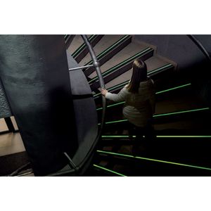 Cinta antideslizante fluorescente de 50 mm x Rollo de 5m. - TRUPER