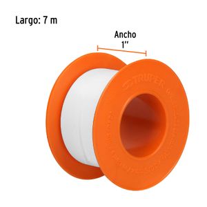 Cinta sella roscas 1" X 7 m de largo, uso general - TRUPER