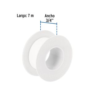Cinta sella roscas 3/4" x 7 m, uso general Basic
- FOSET