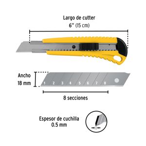 Estilete plástico de 6" - PRETUL